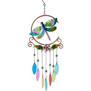 Glass Leaves Colorful Wind Chimes - Dragonfly